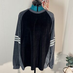 Vintage Left Coast Velour Striped Track Sweatshirt